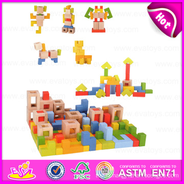 2015 New Item Colorful DIY Building Block Toy, Children Wooden Particles Building Blocks, Cheap Kids 78 PCS Building Block W13A075